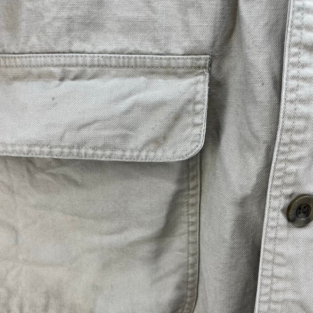 Eddie Bauer Jacket Men's XL Beige Canvas Flannel Lining Corduroy Collar VTG - Picture 6 of 12
